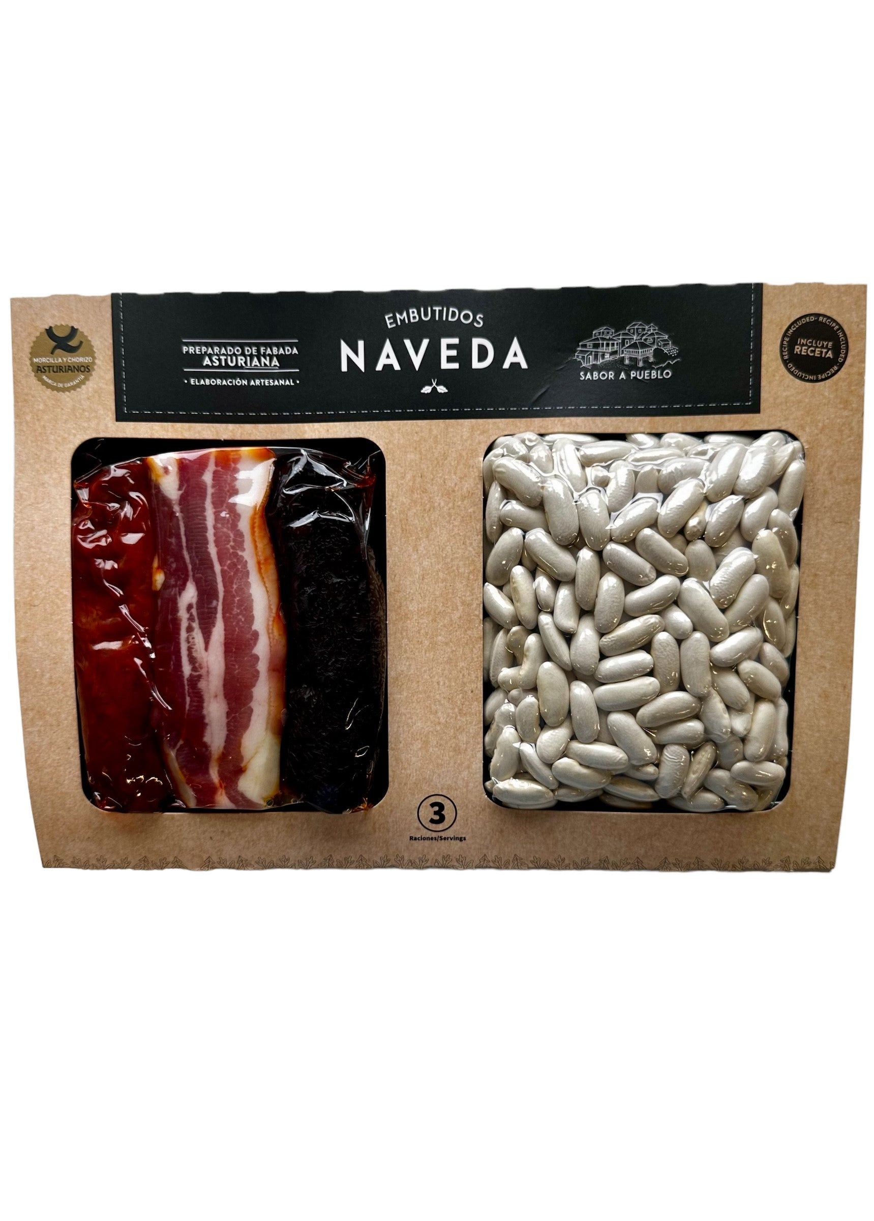 Packaged food items with Naveda branding on a white background