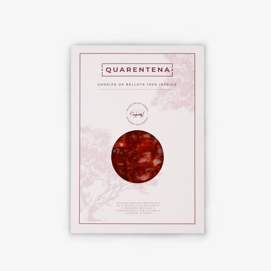 Package of Quarentena chorizo with a pink floral design on a white background